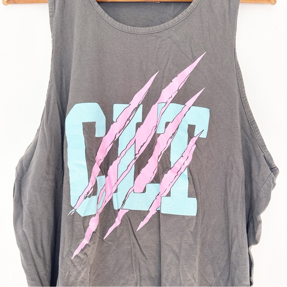 Girl Tribe Co CLT Cat Scratch Tank Grey XL - Picture 2 of 5